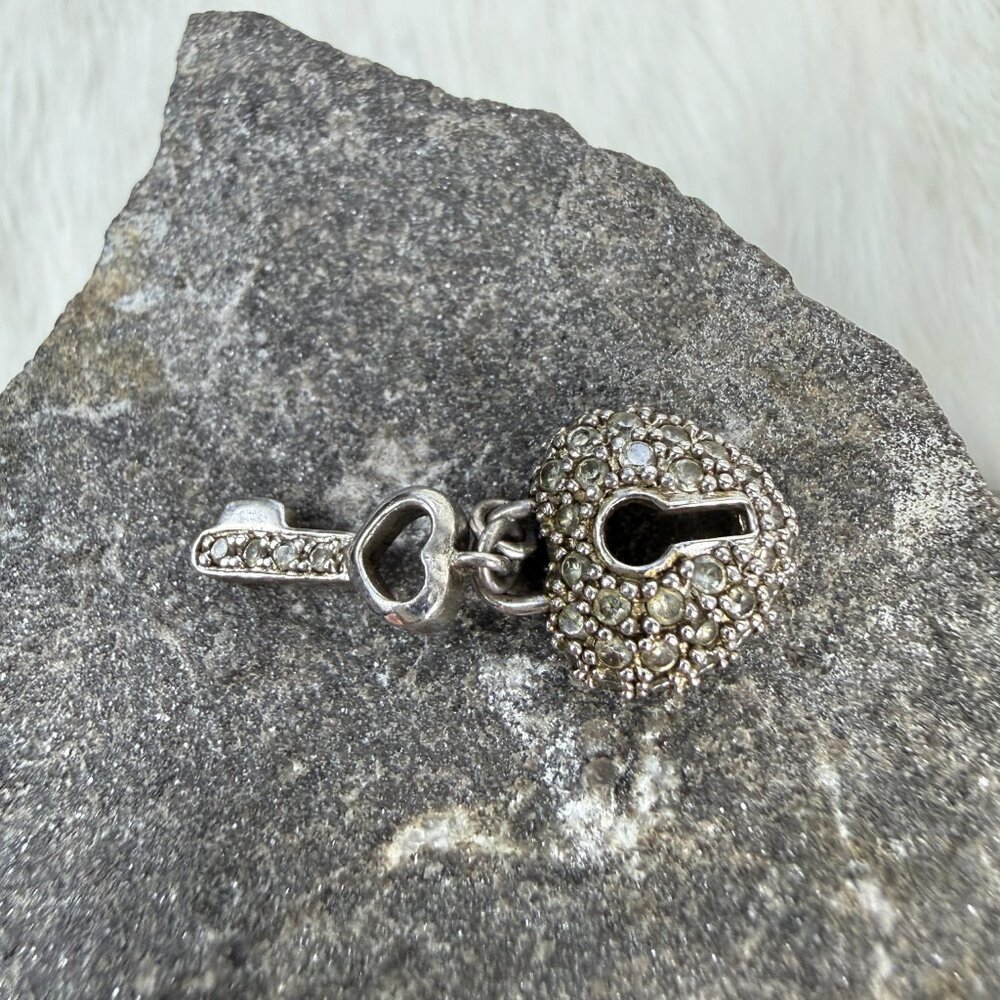 Ross-Simons Sterling Silver Heart Lock w/ Key Pendant